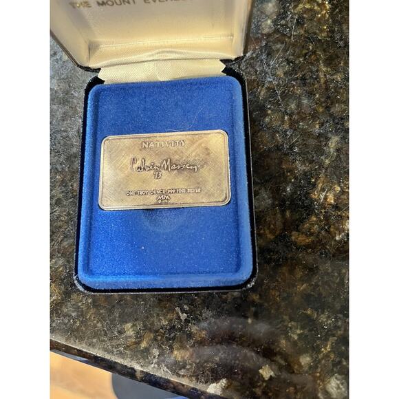 Vintage 1973 999 Silver Art Bar Nativity Scene Calvin Massey Mount Everest Mint - Picture 3 of 7